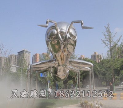 镜面蚂蚁广场不锈钢雕塑