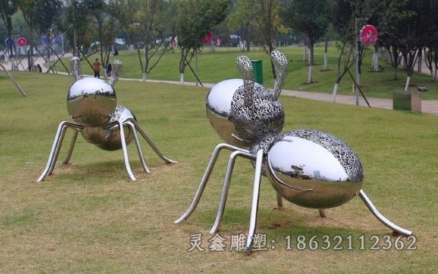 抽象蚂蚁动物不锈钢雕塑