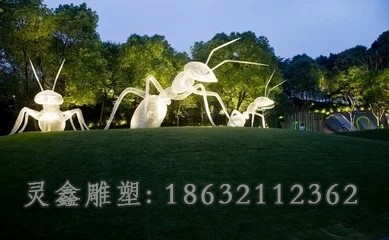 抽象蚂蚁动物不锈钢雕塑