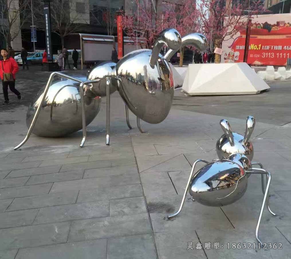 抽象蚂蚁不锈钢动物雕塑