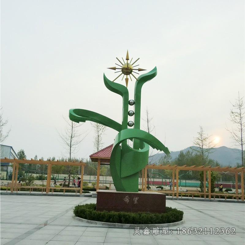 不锈钢彩绘景观标志雕塑