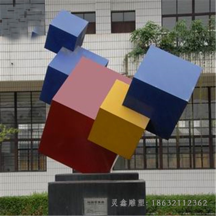 不锈钢彩绘景观抽象雕塑