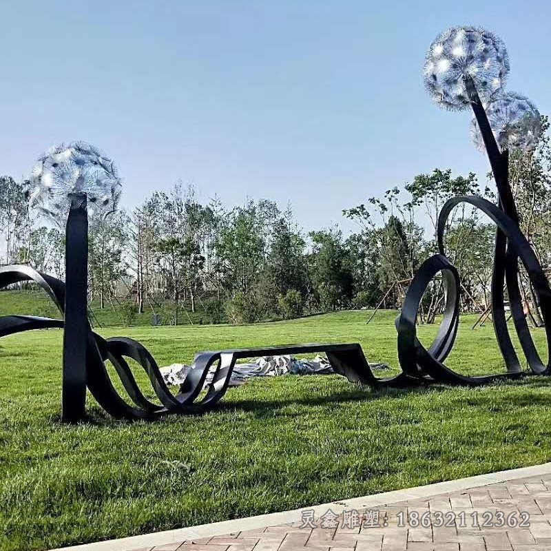 不锈钢蒲公英城市雕塑