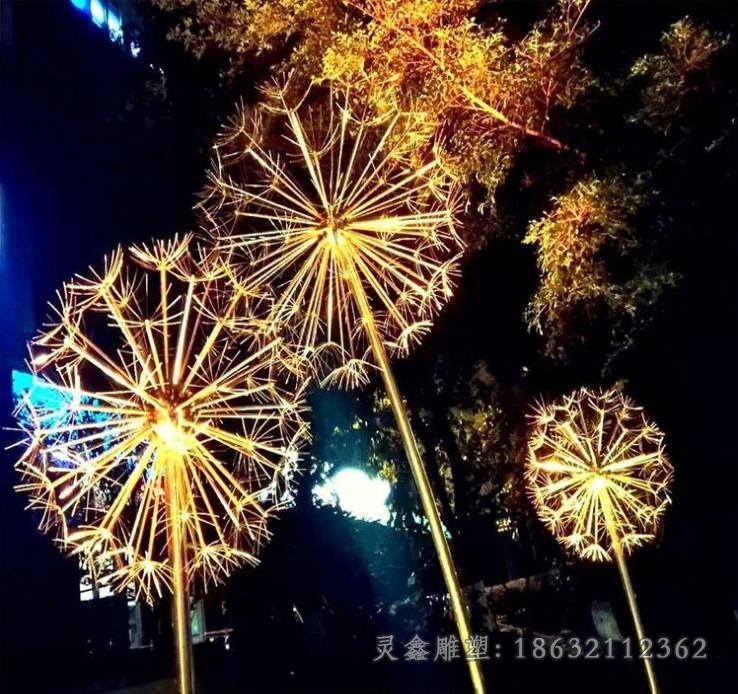 不锈钢蒲公英景区雕塑