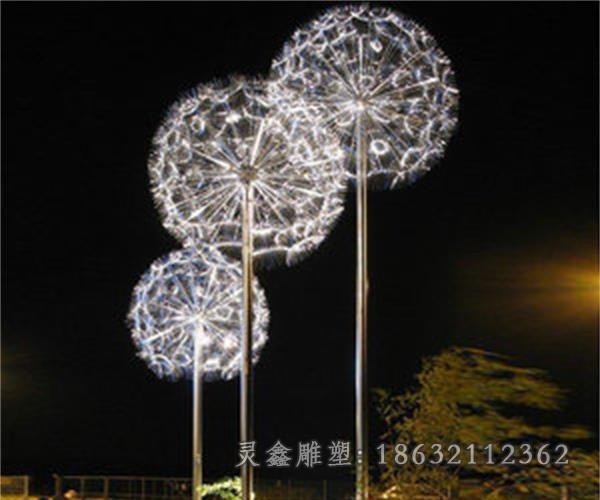 不锈钢蒲公英景观雕塑