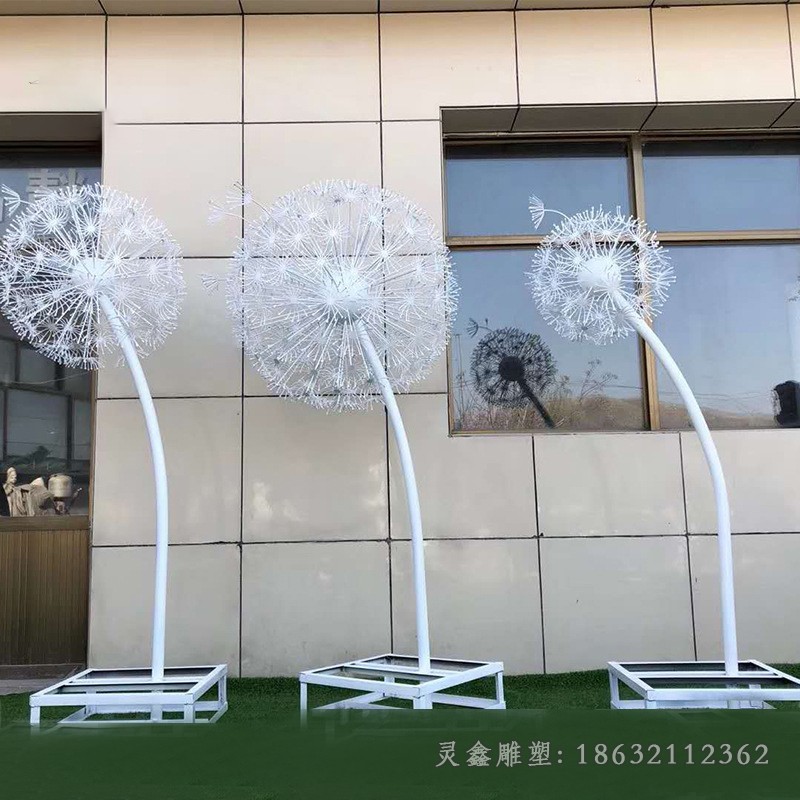 不锈钢蒲公英抽象雕塑