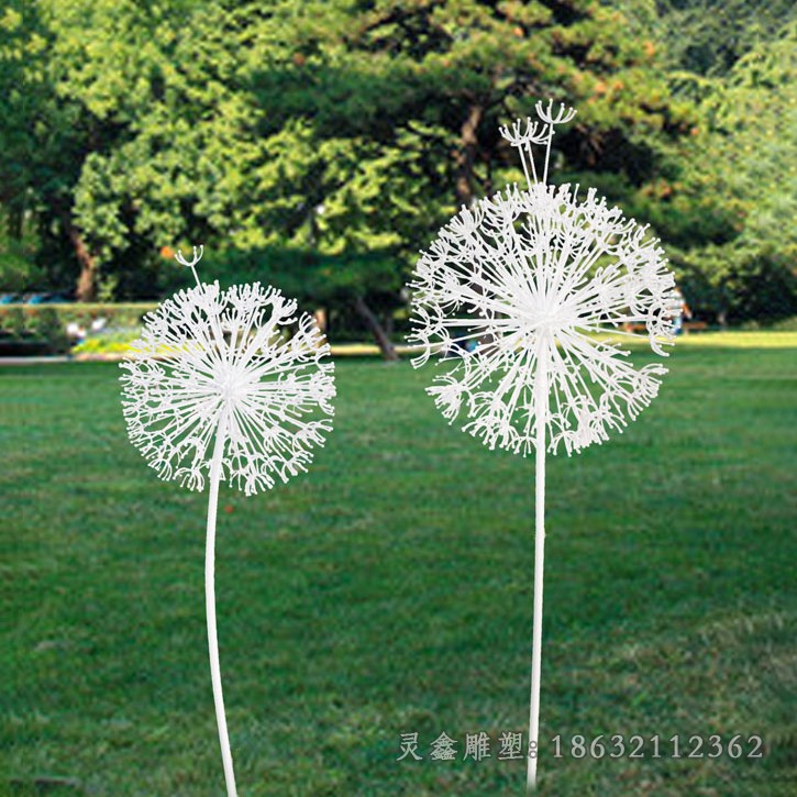 不锈钢抽象蒲公英景观雕塑
