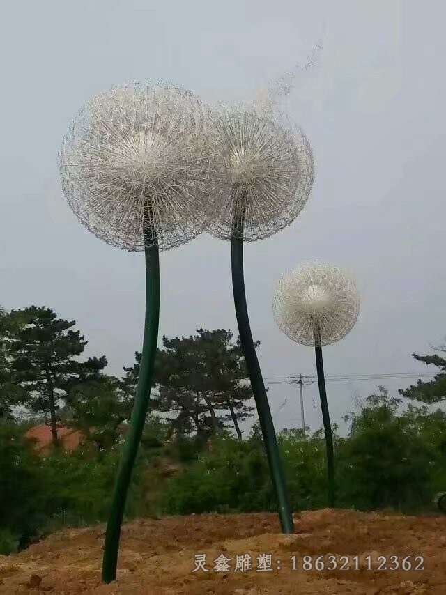 不锈钢蒲公英景观标志雕塑