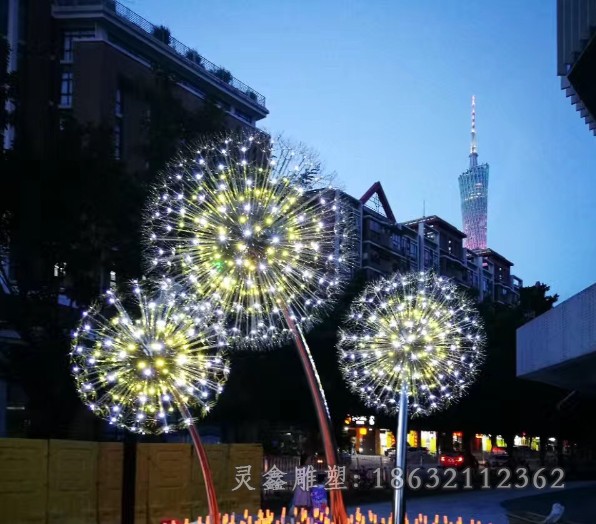 不锈钢蒲公英景观抽象雕塑
