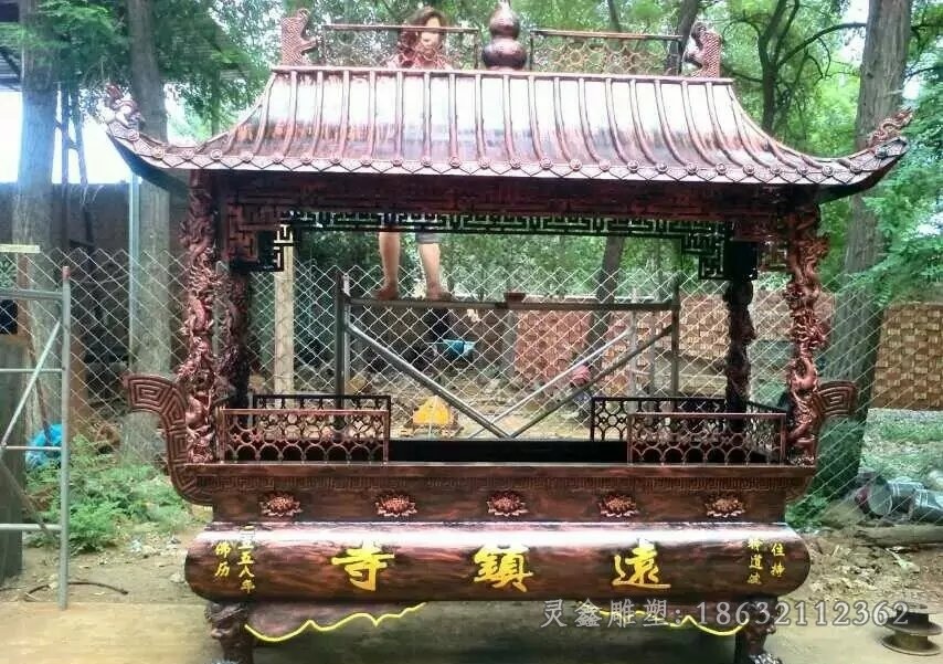 方形香炉校园景观铜雕