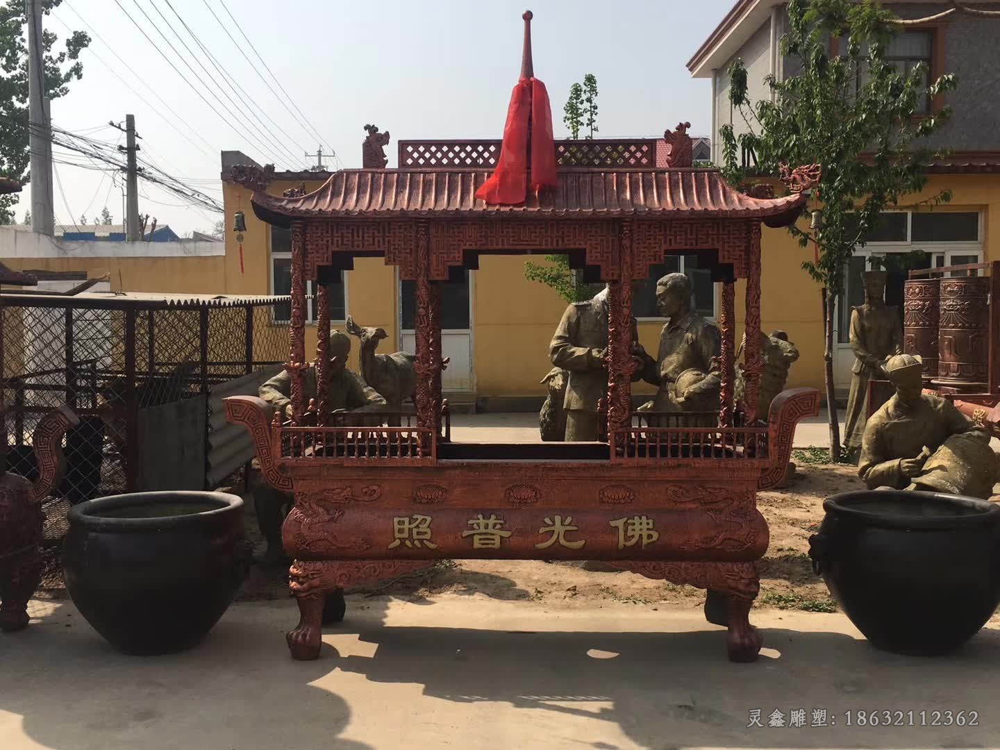 方形香炉户外景观铜雕