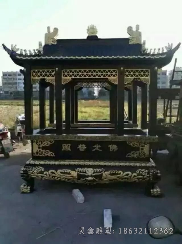 方形香炉小区景观铜雕