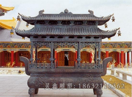 方形香炉街边景观铜雕