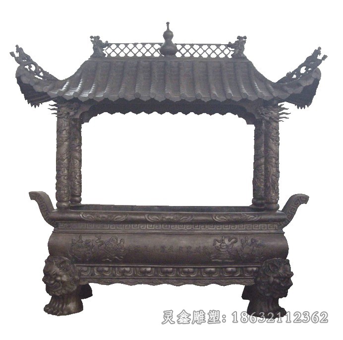 寺庙香炉景观标志铜雕
