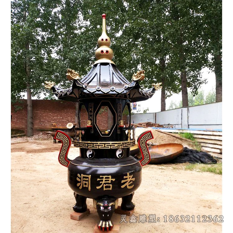 圆形香炉校园景观铜雕
