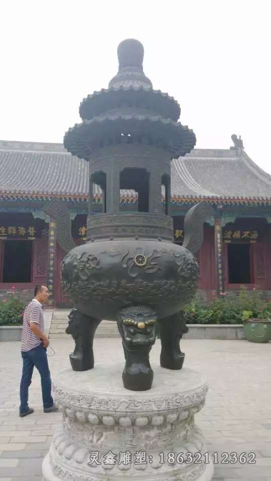 圆形香炉户外景观铜雕