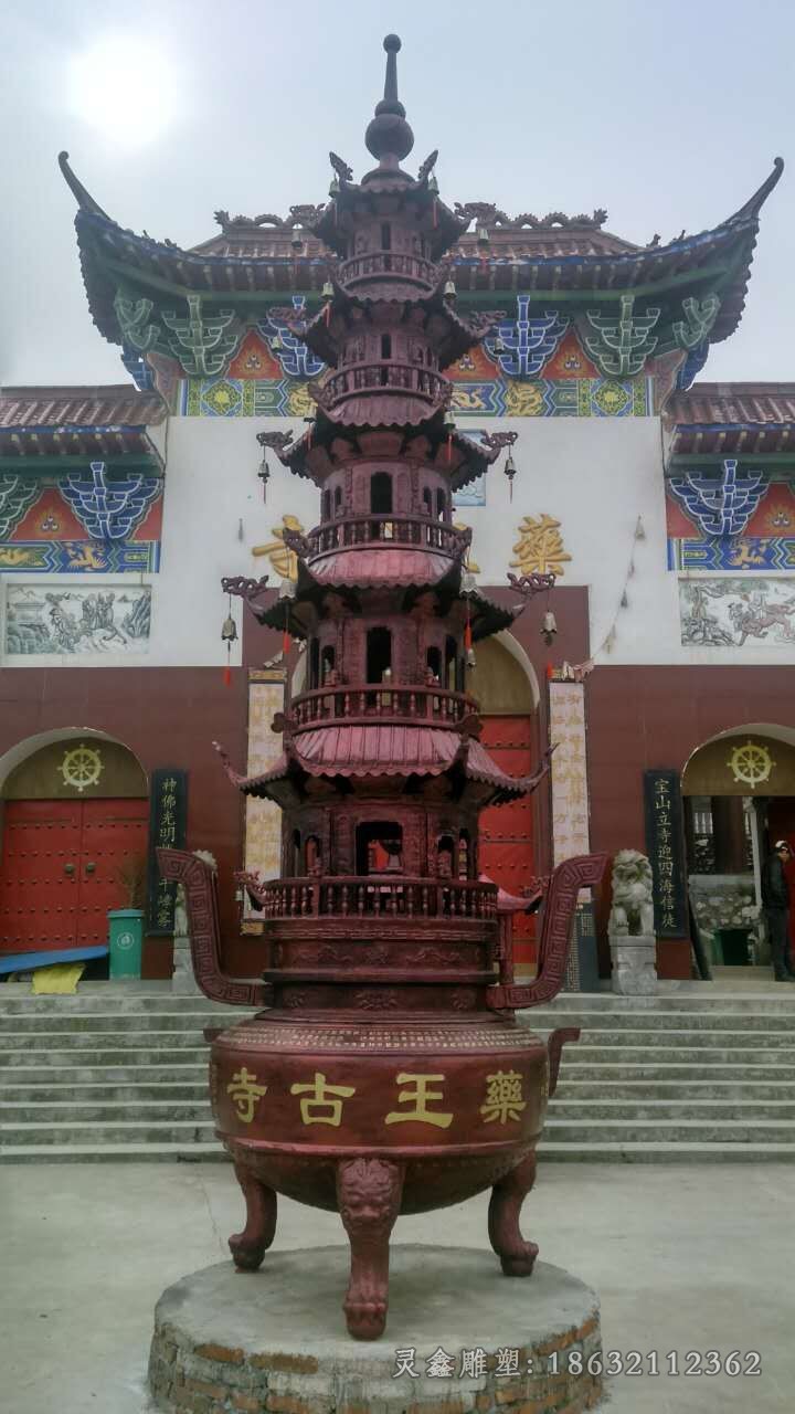 圆形香炉小区景观铜雕