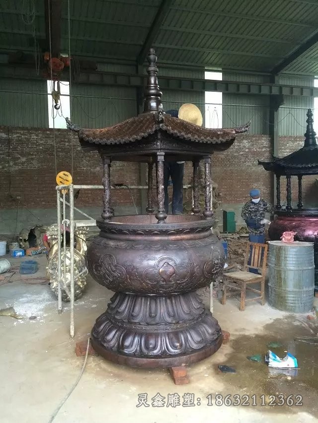 圆形香炉别墅景观铜雕