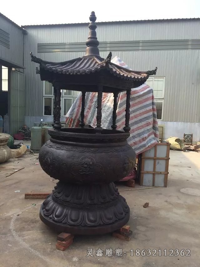 圆形香炉别墅景观铜雕