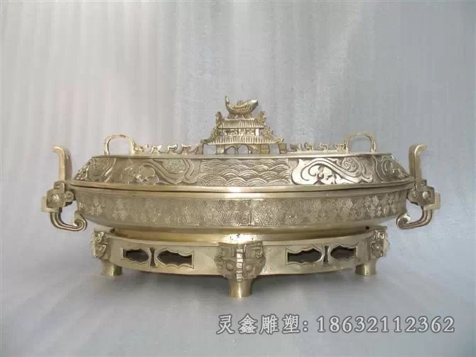 圆形香炉寺庙景观铜雕