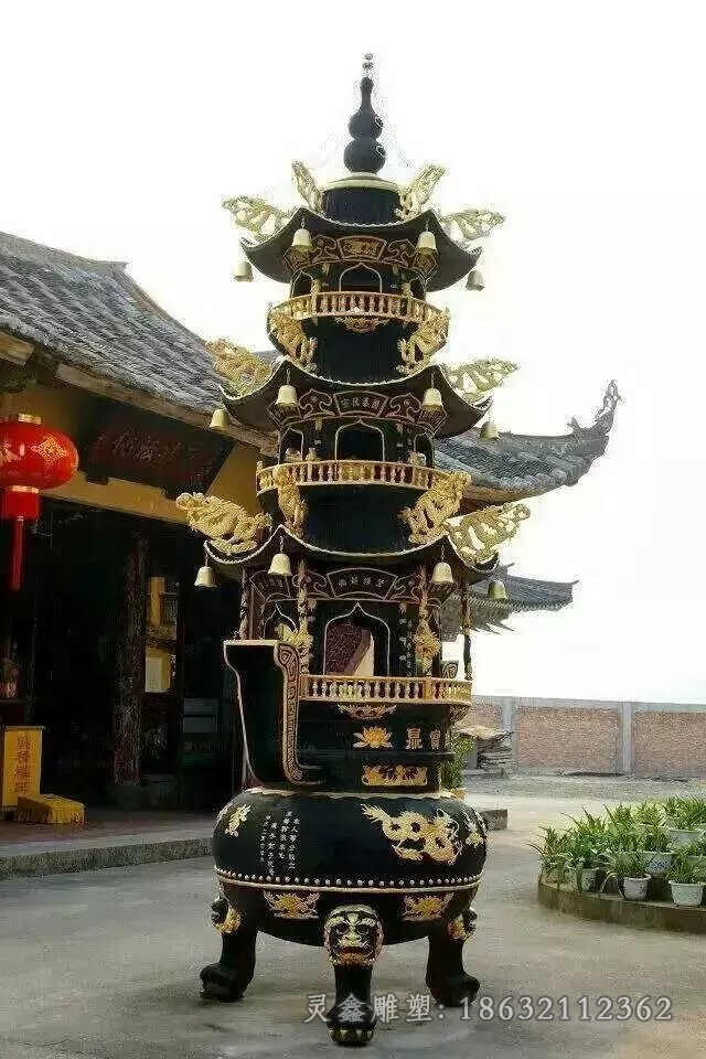 圆形香炉标志景观铜雕