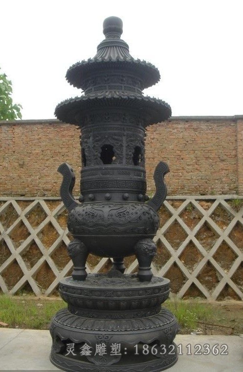 圆形香炉标志景观铜雕