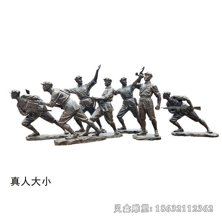 八路军抗战景区人物铜雕