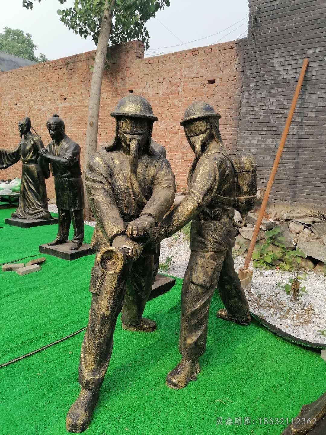 八路军抗战别墅人物铜雕