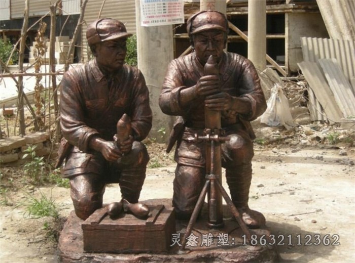 八路军抗战抽象标志铜雕