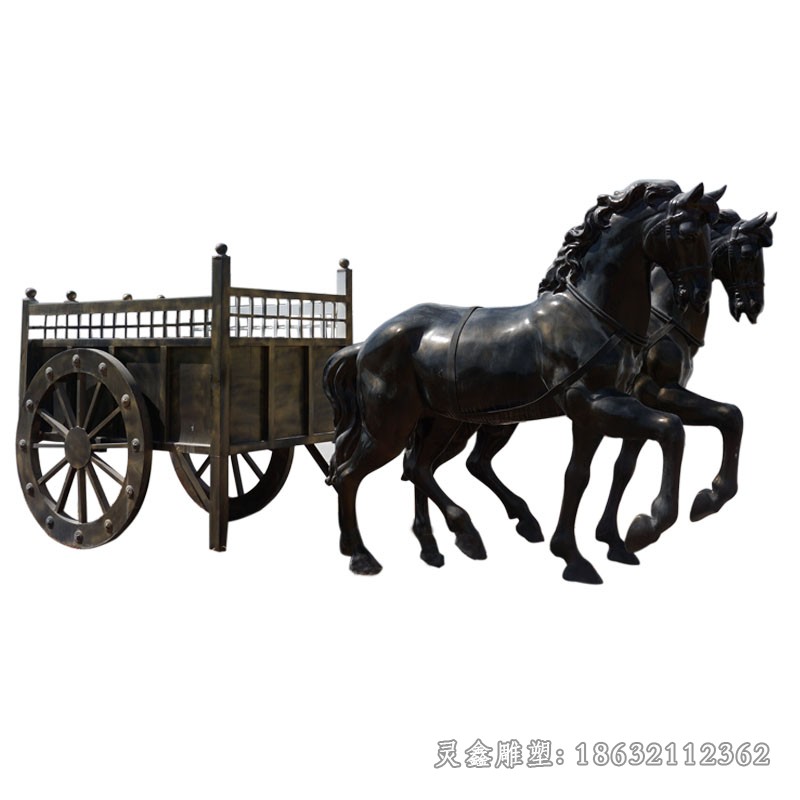 古代马车景观标志铜雕