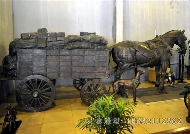 抽象古代马车景观铜雕