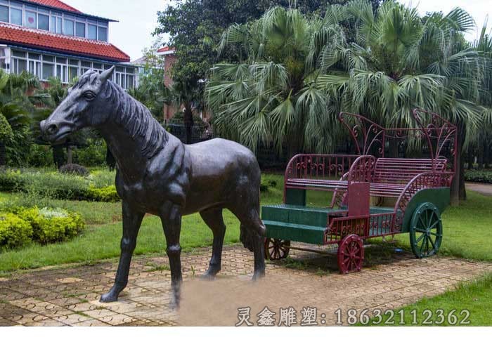 抽象古代马车标志铜雕
