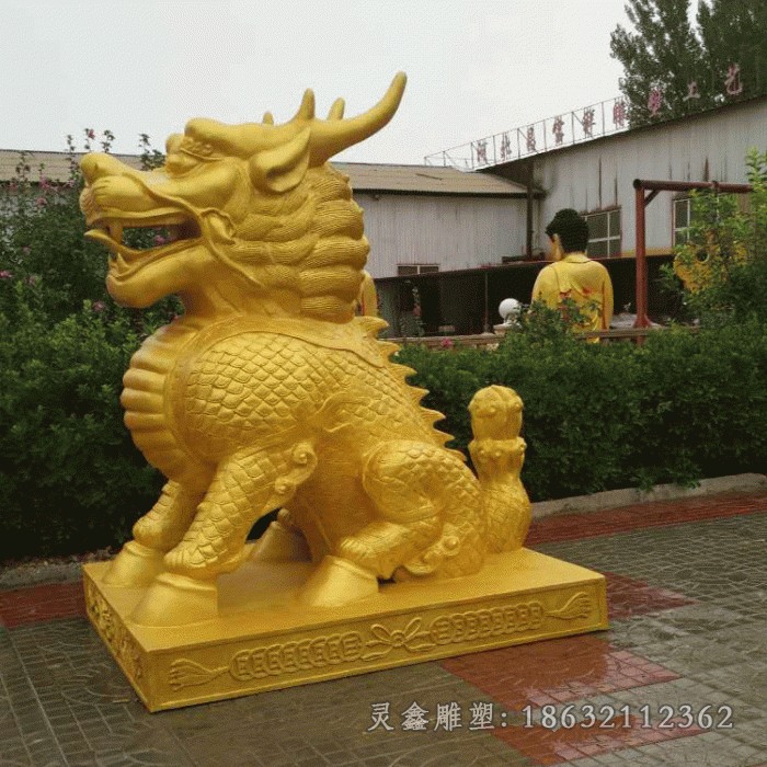 金色麒麟广场景观铜雕