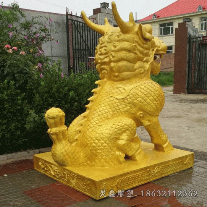 金色麒麟广场景观铜雕