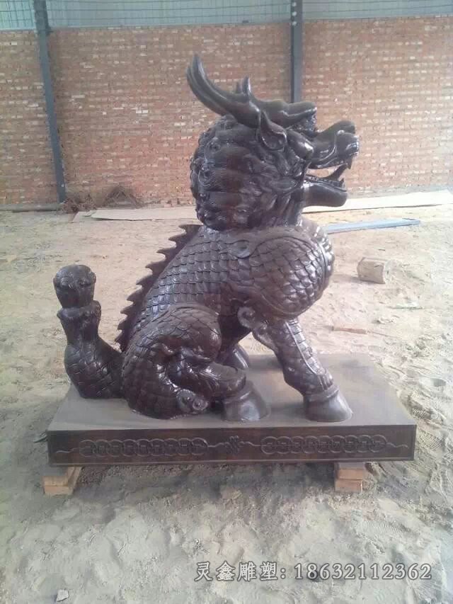 坐姿麒麟抽象动物铜雕