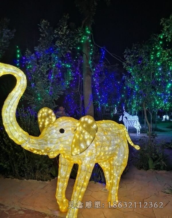 动物大象不锈钢景观雕塑