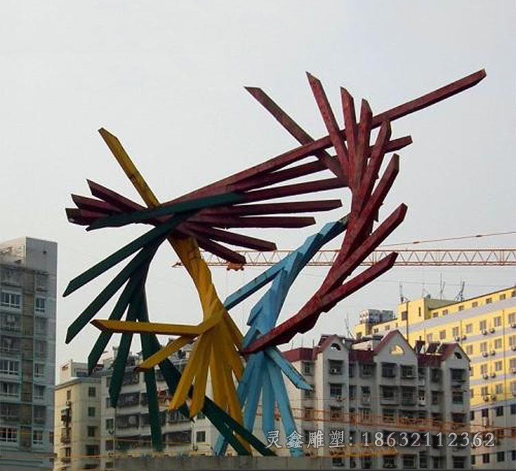 彩绘标志商场景观不锈钢雕塑