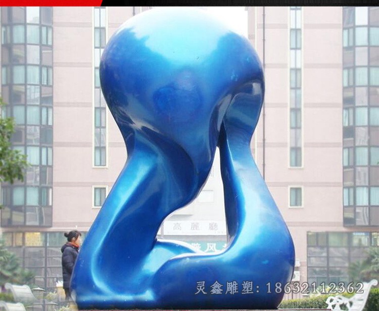 彩绘标志抽象景观不锈钢雕塑