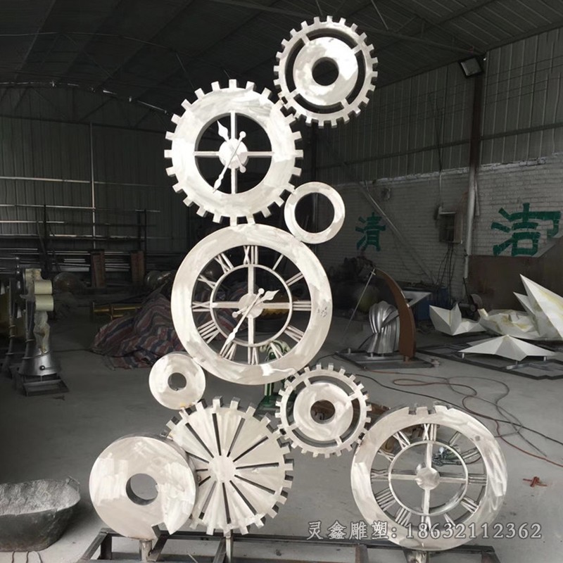 抽象齿轮景观不锈钢雕塑