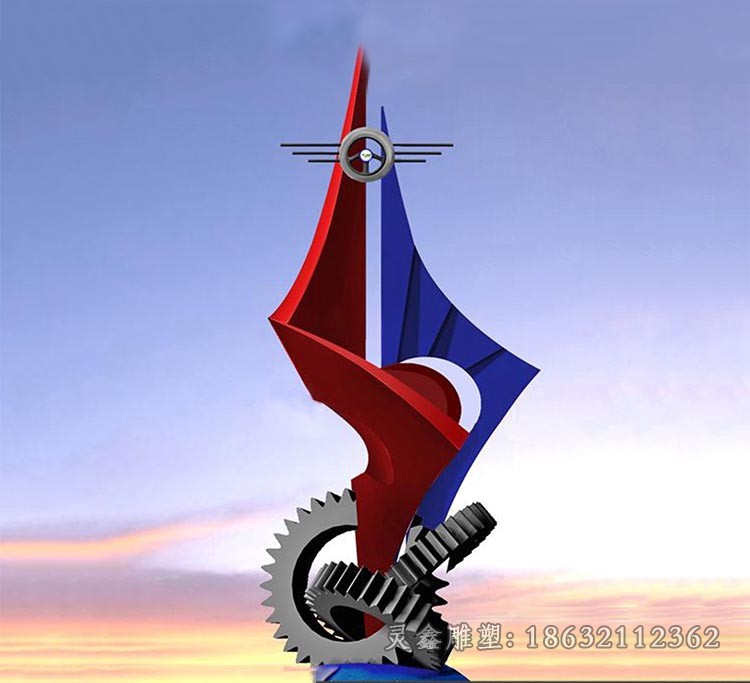 不锈钢抽象齿轮景观雕塑