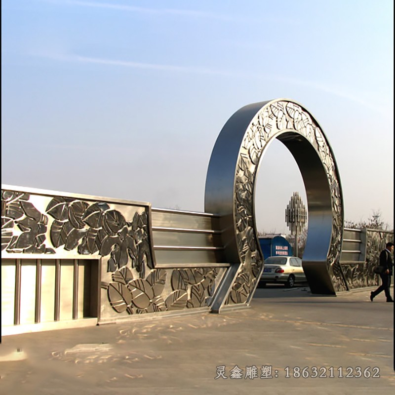 镜面大门标志不锈钢雕塑
