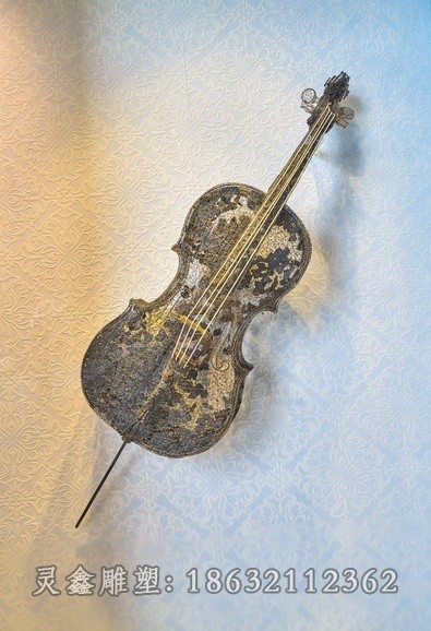 抽象大提琴景观不锈钢雕塑