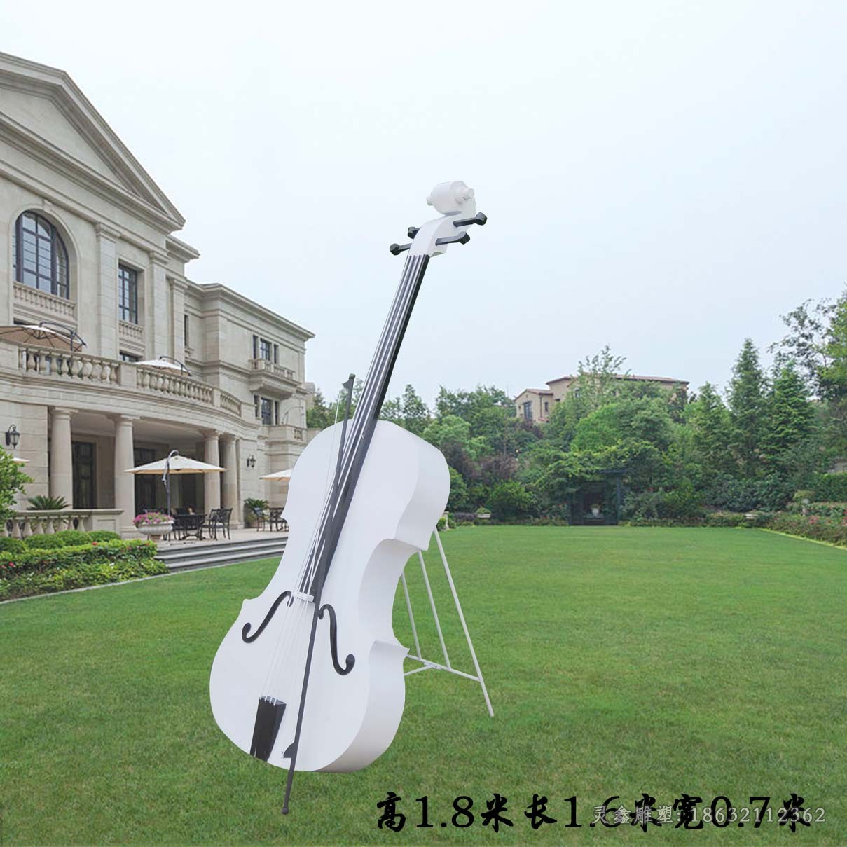 抽象大提琴不锈钢标志铜雕