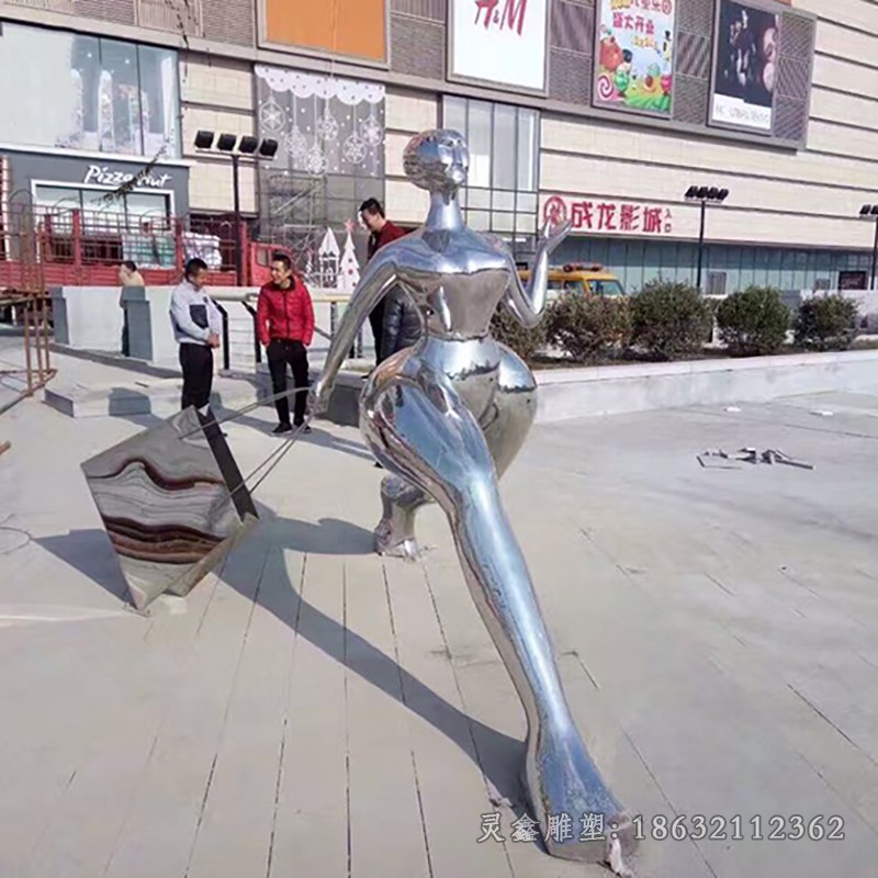 镜面购物景观不锈钢雕塑