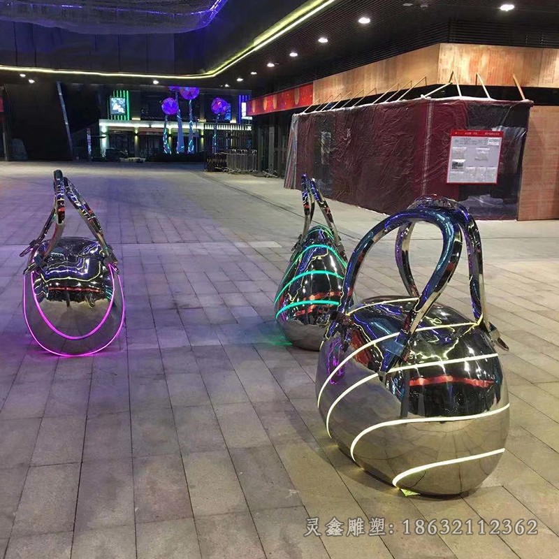 抽象购物人物不锈钢雕塑