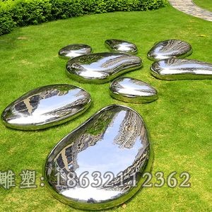 镜面鹅卵石小区不锈钢雕塑