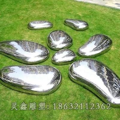 镜面鹅卵石景区不锈钢雕塑