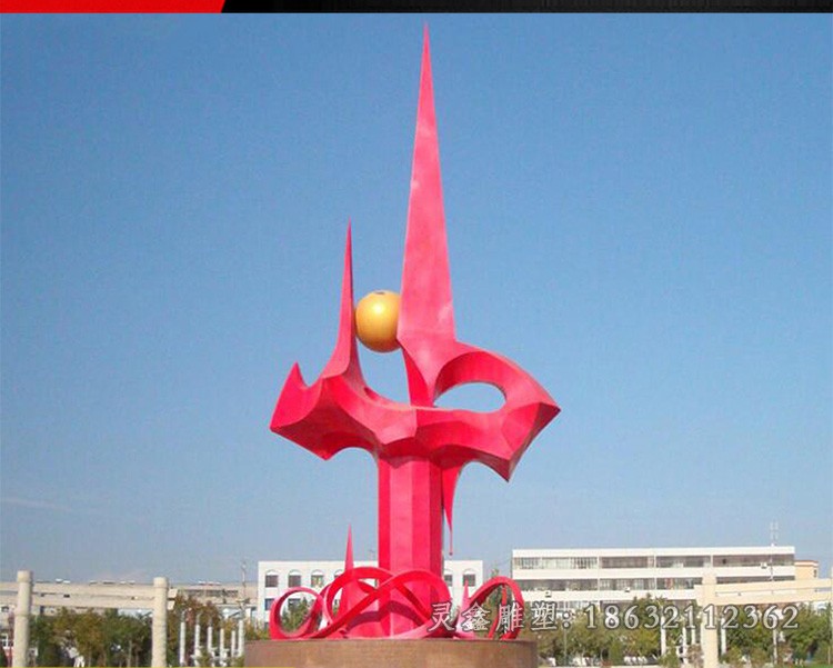 不锈钢紫荆花彩绘雕塑