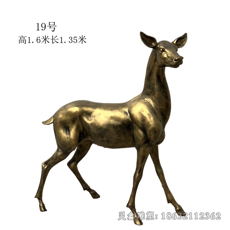 站姿小鹿户外景观铜雕