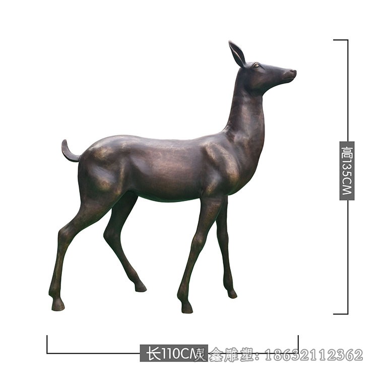 站姿小鹿庭院景观铜雕